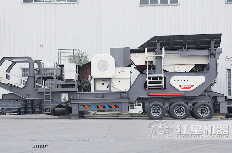 車載移動碎石機：移動顎破機，石頭一段粗碎加工