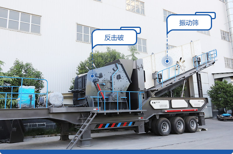 小型移動磕石機，配置反擊破